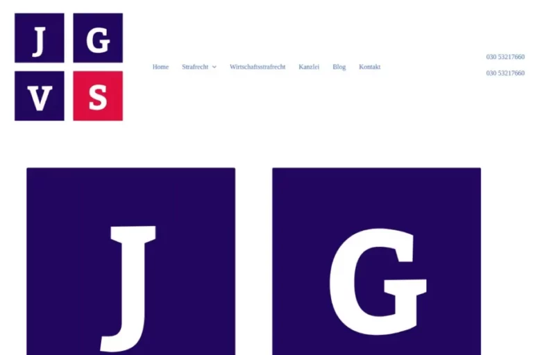 Website der Kanzlei Jasper Graf von Schlieffen, Strafrecht